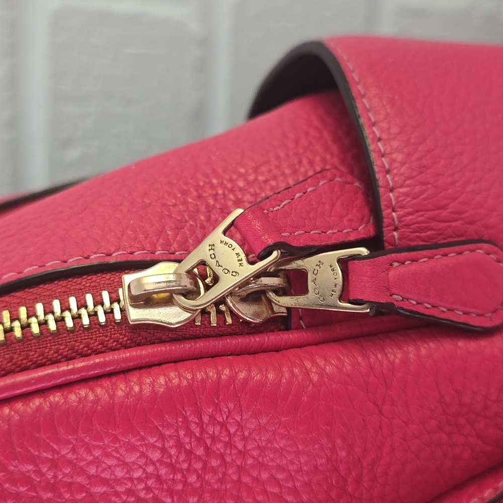 Coach Pink Pebbled Leather Backpack with Gold-Tone Hardware - Picture 5 of 16